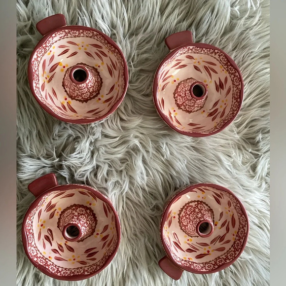 Temp-Tations Other - Temp-tations Old World Red Tara Tesher
 Hand Painted Mini
Ceramic Bunt Pans (4)